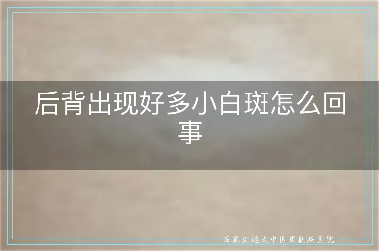 后背出现好多小白斑怎么回事
